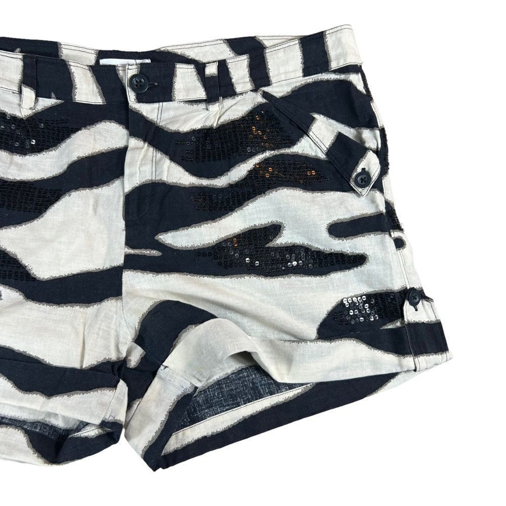 Calvin Klein Zebra Print Linen Sequin Embellished… - image 3